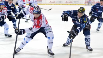 Zwei Nationalspieler im Duell: Panther Benedikt Kohl (rechts) hindert Berlins Darin Olver an der Durchfahrt. Foto: CityPress Zwei Nationalspieler im Duell: Panther Benedikt Kohl (rechts) hindert Berlins Darin Olver an der Durchfahrt. Foto: CityPress