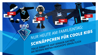 Familientag-Rabatte auf Kinder-Fanartikel - nur heute zum Familientag in der Arena. Familientag-Rabatte auf Kinder-Fanartikel - nur heute zum Familientag in der Arena.