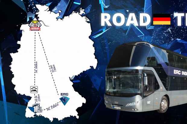 Die Panther gehen am Wochenende auf Tour - und wollen auf der Rückreise kräftig Punkte an Bord haben. Grafik: ERC Ingolstadt