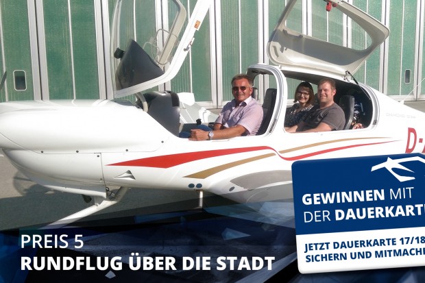 Einer der beliebtesten Dauerkartenpreise im Vorjahr war auch heuer wieder in der Lostrommel: der Rundflug über Ingolstadt.