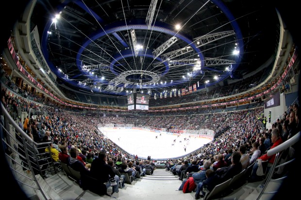 12136 Zuschauer bejubelten in Prag den Finaleinzug von Sparta. Foto: Sparta Prag via Champions Hockey League / Getty Images