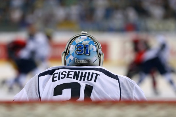 Ab der Spielhälfte hütete Marco Eisenhut das ERC-Tor. Er trägt ab dieser Saison übrigens die Nummer 31. Foto: Stefan Bösl / kbumm.de