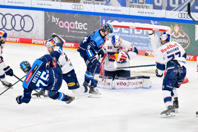 Der ERC will morgen zuhause den zweiten Sieg im Playoff-Viertelfinale gegen München erzwingen.
Foto: Johannes Traub/JT-Presse.de