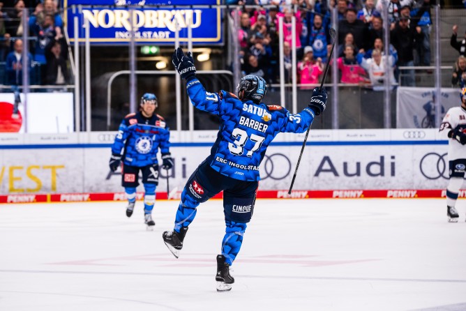 Riley Barber bejubelte seinen ersten DEL-Hattrick. 
Foto: City-Press