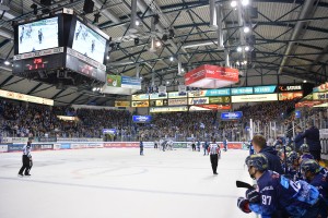 Die SATURN-Arena während eines Heimspiels des ERC Ingolstadt.
Foto: Johannes TRAUB / JT-Presse.de